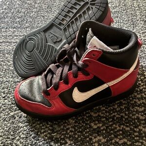Nike Kids Sneakers - Red, Black, and White